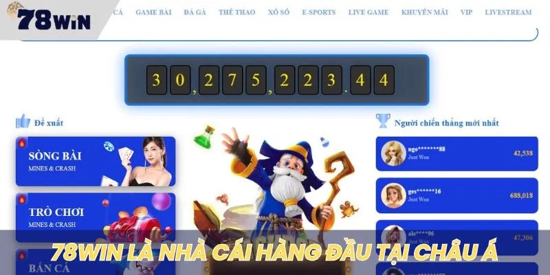 78WIN được xếp vào trong các sân chơi hàng đầu châu Á